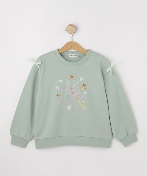 【100-150cm】オーガンジーモチーフスウェット