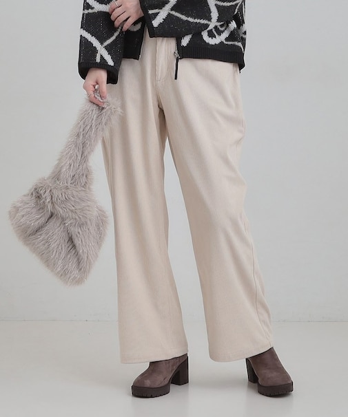 コーデュロイ ワイドストレートパンツ