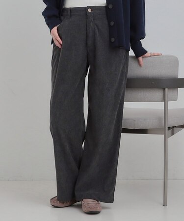 コーデュロイ ワイドストレートパンツ
