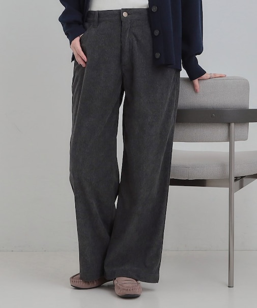 コーデュロイ ワイドストレートパンツ