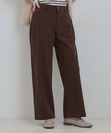 コーデュロイ ワイドストレートパンツ