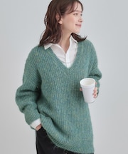 ふわふわタッチ Vネックニットチュニック