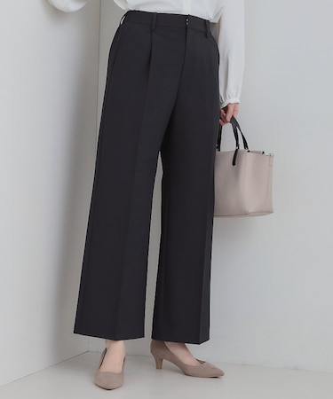 【セットアップ可能】サラっと軽やか ワイドストレートパンツ
