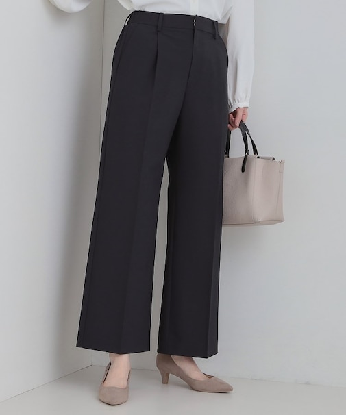 【セットアップ可能】サラっと軽やか ワイドストレートパンツ