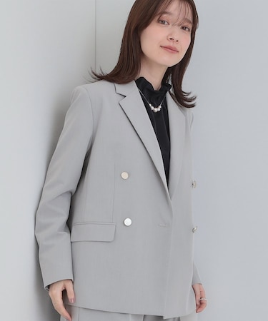 【セットアップ可能】サッと軽やかに羽織りやすいWブレストジャケット