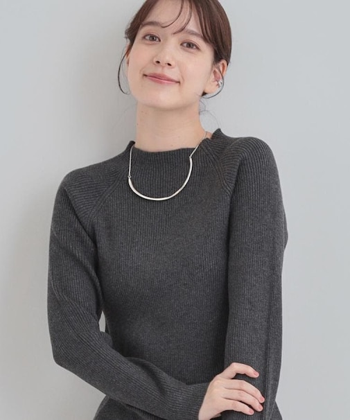 【絶妙なゆるピタ/洗濯機可】ちくちくしにくい リブハイネックやわらかニット