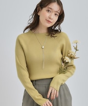 【絶妙なゆるピタ/洗濯機可】ちくちくしにくい リブハイネックやわらかニット