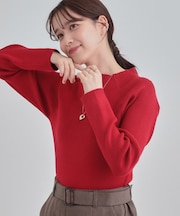 【絶妙なゆるピタ/洗濯機可】ちくちくしにくい リブハイネックやわらかニット