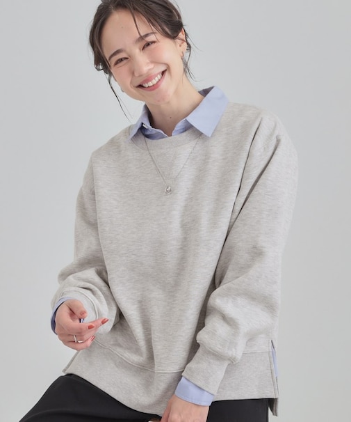 【あったか】ガゼット付き裏起毛スウェット