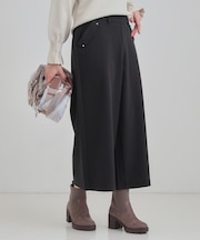 【あったか/S-LL】裏起毛ガウチョパンツ