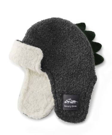 恐竜なりきり耳あて付きニット帽子