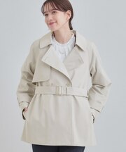 【S-LL/撥水】通勤やお出かけにも活躍 ミドルトレンチコート