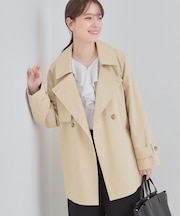 【S-LL/撥水】通勤やお出かけにも活躍 ミドルトレンチコート