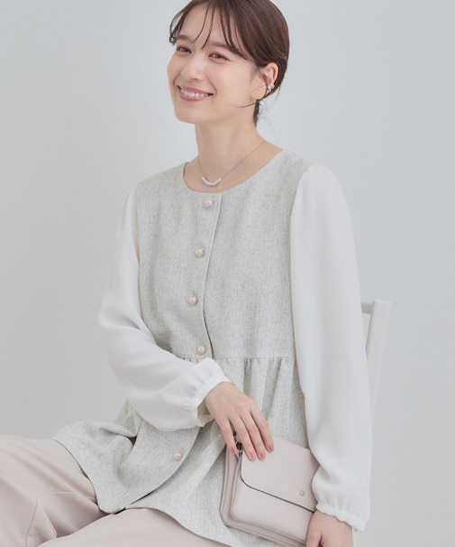 時短できちんと見えが叶う フェイクレイヤードブラウス