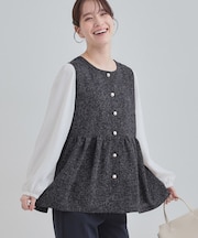 時短できちんと見えが叶う フェイクレイヤードブラウス