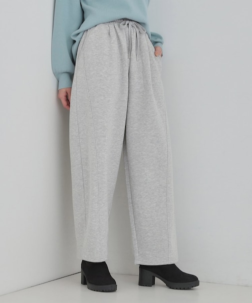 【あったか】裏起毛ストーン付きスウェットカーブパンツ