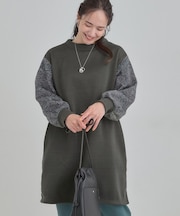 【あったか】裏起毛袖チュニック