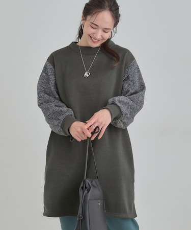 【あったか】裏起毛袖チュニック