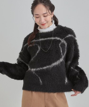 柄アソート ロングフェザーニット