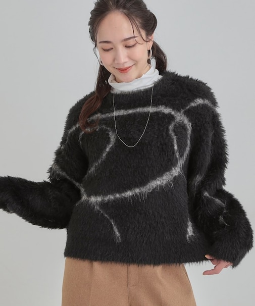 柄アソート ロングフェザーニット