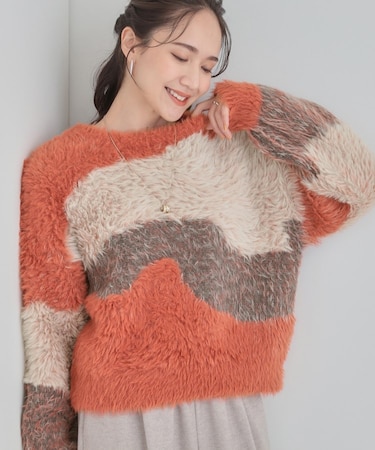 柄アソート ロングフェザーニット