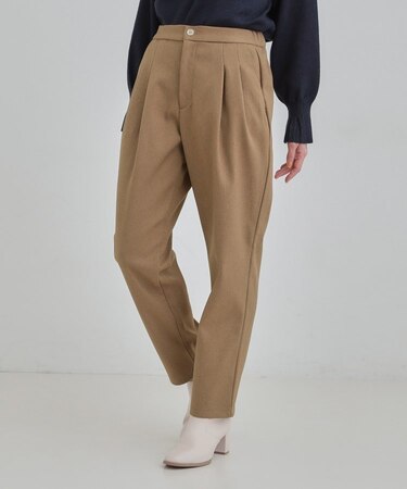 ウールフィール裏起毛テーパード