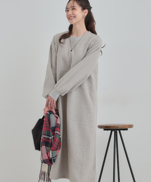 【あったか】1枚で着られる Aラインワンピース