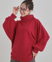 お顔周りをスッキリ見せるオフタートルリブドルマン