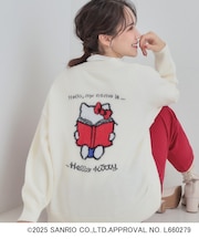 【HELLO KITTY コラボ】Vネックジャカードカーディガン