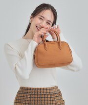 スエード調ボストンバッグ
