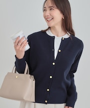 【洗濯機可/S-LL】すっきり見えでやわらかタッチな クルーネックカーディガン