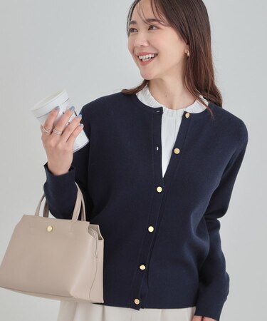 【洗濯機可/S-LL】すっきり見えでやわらかタッチな クルーネックカーディガン