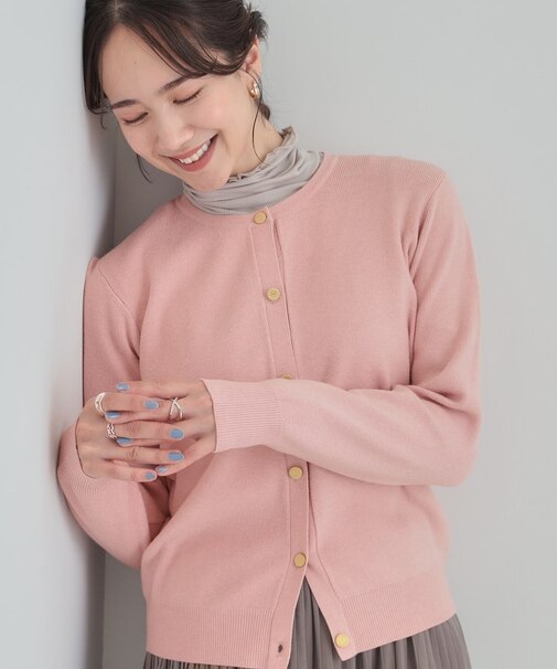 【洗濯機可/S-LL】すっきり見えでやわらかタッチな クルーネックカーディガン