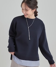 【洗濯機可/S-LL】さらに軽くなった スポンディッシュ裾フェイクトップス