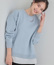 【洗濯機可/S-LL】さらに軽くなった スポンディッシュ裾フェイクトップス