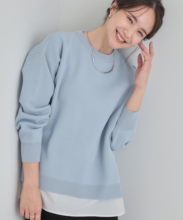 【洗濯機可/S-LL】さらに軽くなった スポンディッシュ裾フェイクトップス