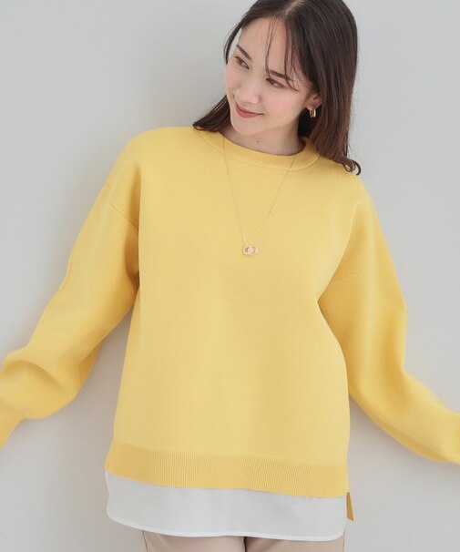 【洗濯機可/S-LL】さらに軽くなった スポンディッシュ裾フェイクトップス