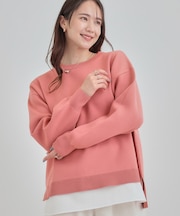 【洗濯機可/S-LL】さらに軽くなった スポンディッシュ裾フェイクトップス