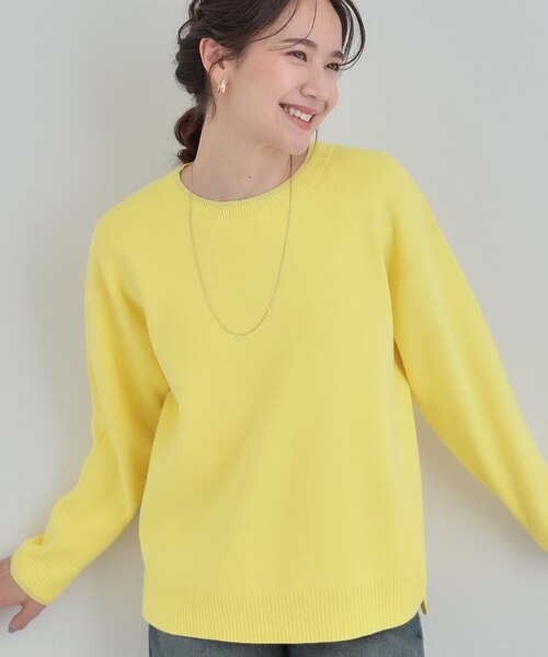 洗濯機可/セットアップ可/毛玉になりにくい】クルーネックニット