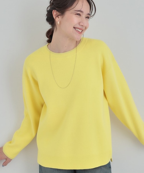 【洗濯機可/セットアップ可/毛玉になりにくい】クルーネックニット