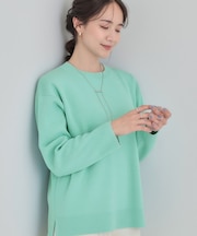 【洗濯機可/セットアップ可/毛玉になりにくい】クルーネックニット