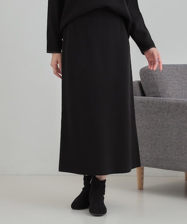 【洗濯機可/セットアップ可/毛玉になりにくい】心地よく穿ける ニットナロースカート