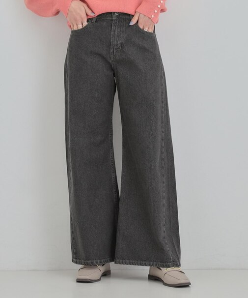 【SHOO・LA・RUE DENIM】体型カバーにも バギーデニムワイドパンツ