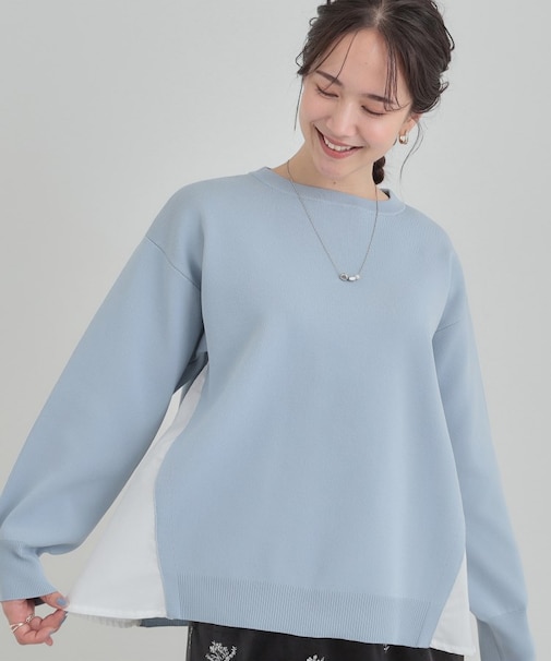 【洗濯機可/S-LL】Aラインで体型カバー。スポンディッシュ サイドフェイクトップス