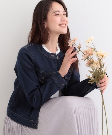 【SHOO・LA・RUE DENIM】大人のための ストレッチ コンパクトデニムジャケット