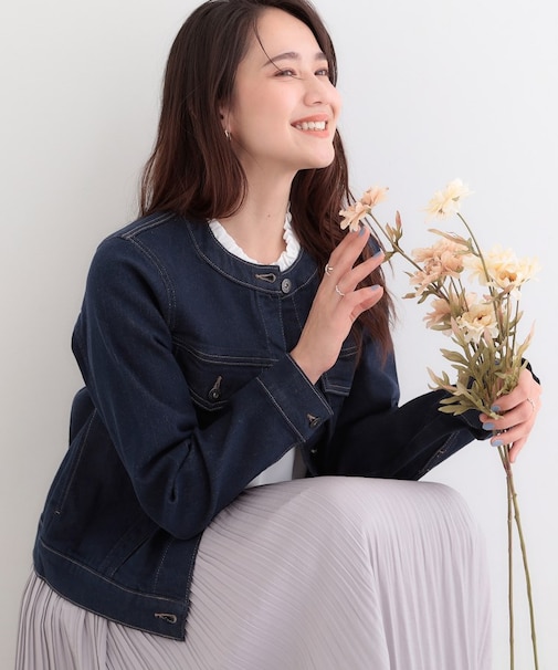 【SHOO・LA・RUE DENIM】大人のための ストレッチ コンパクトデニムジャケット