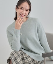 【S－LL/洗濯機可】キラキラ光るラメが上品　クルーネックニット