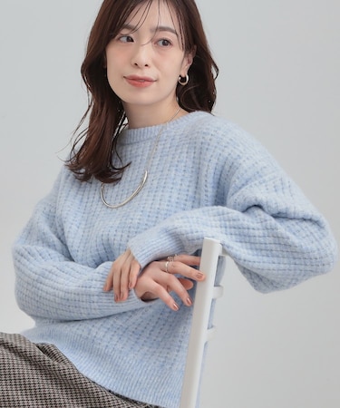 ミックスワッフルニット