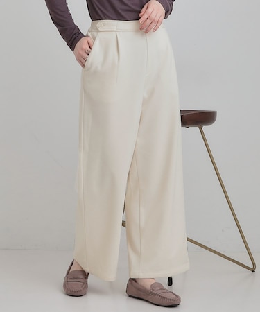 あったかカットツイルワイドパンツ