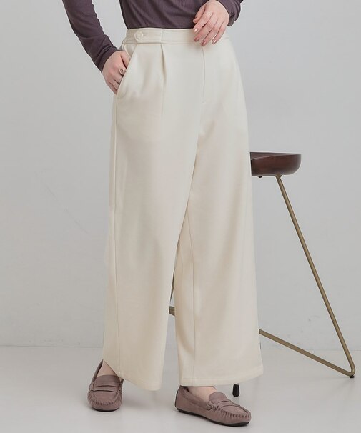 あったかカットツイルワイドパンツ